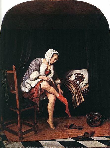 Jan Steen Woman at her toilet oil painting image